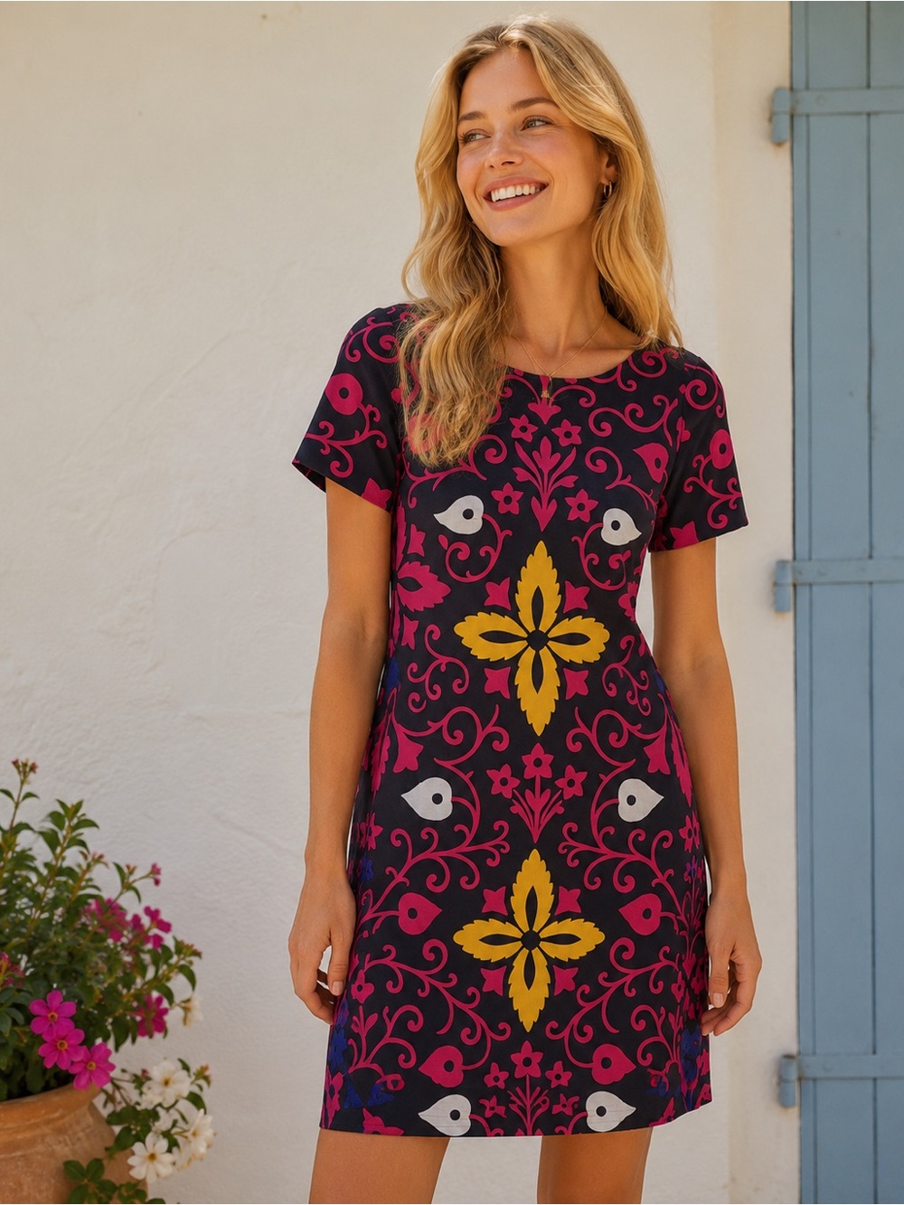Boden Linen Floral  Dress Size US Long New With Tags